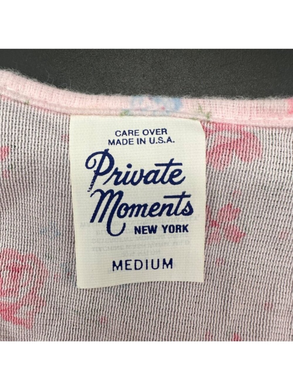 Vintage Pink Nightgown Floral Long Sleeve Medium Private Moments USA Granny - Picture 4 of 7